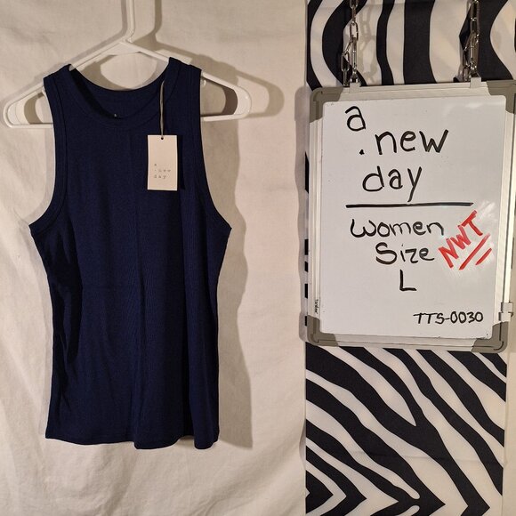 a new Tops - NWT a new day Tank Navy L